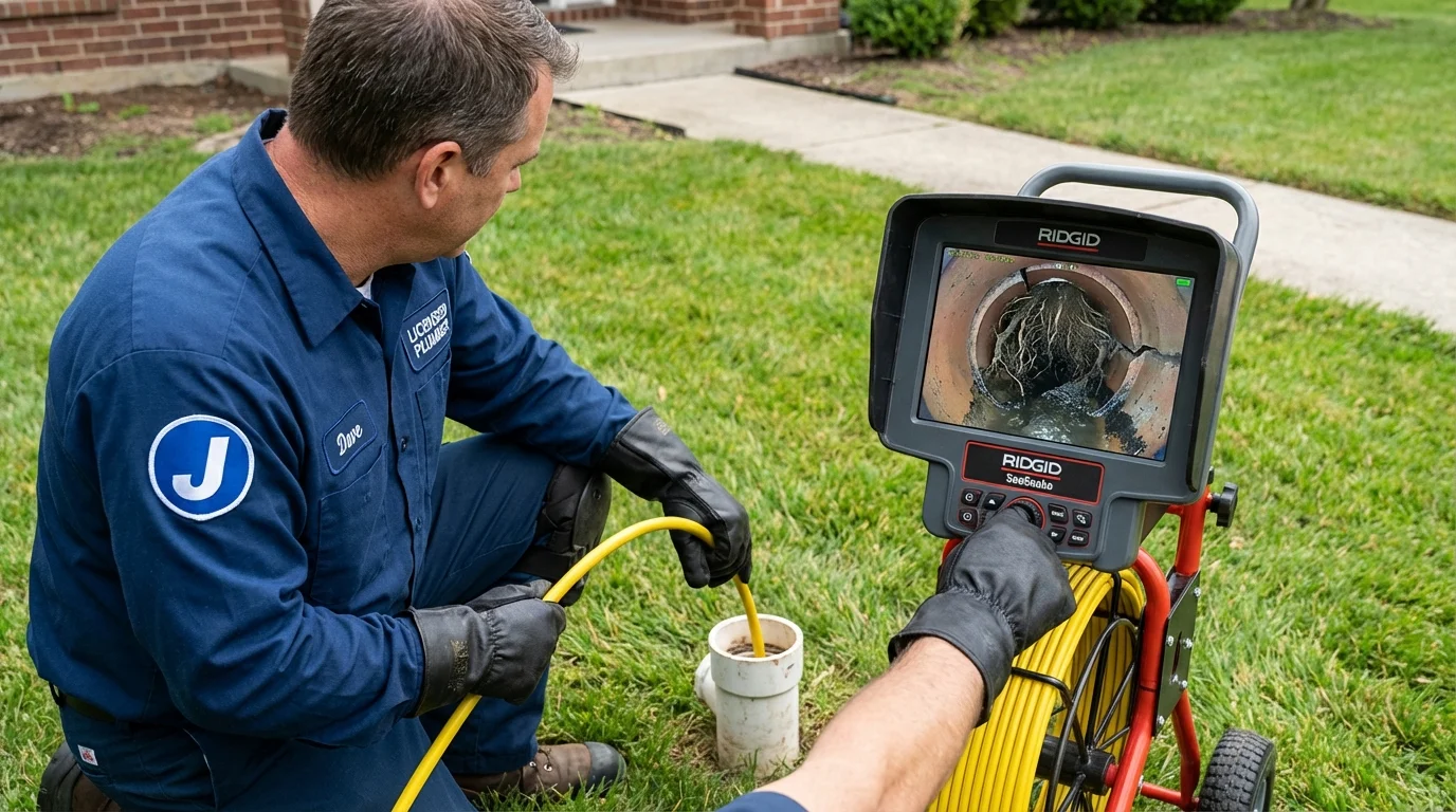 Sewer camera inspection being performed by Johns Plumbing LLC in Boardman
